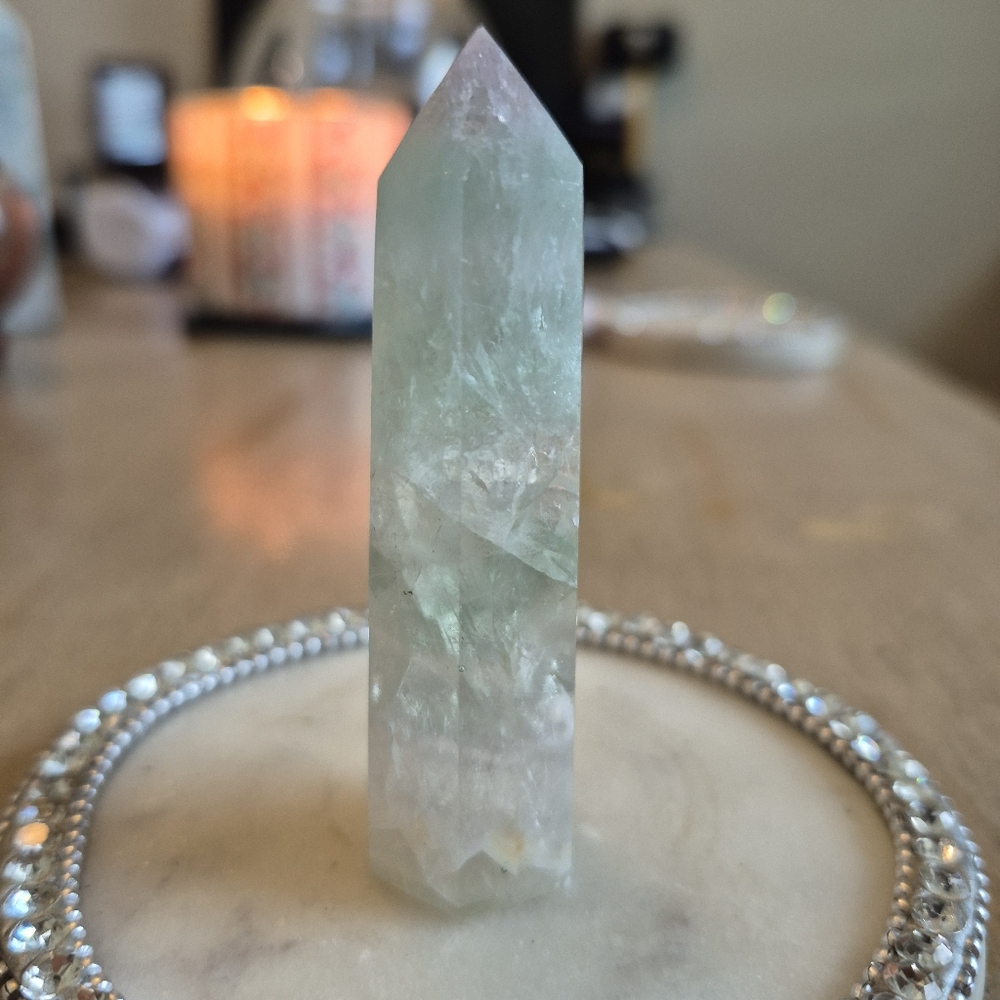 Natural Fluorite Crystal Point Obelisk Tower #D - Picture 4 of 8